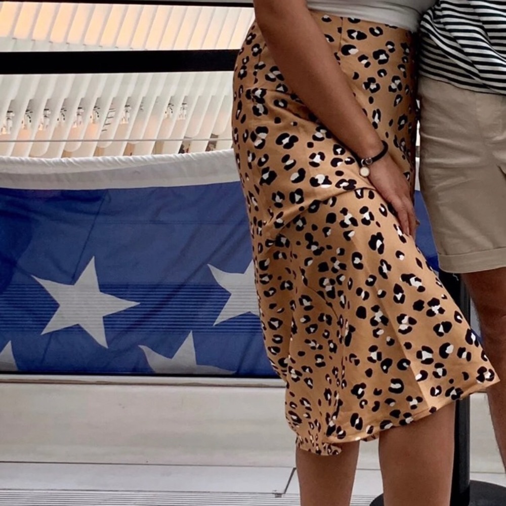 Leopard Print Midi Skirt